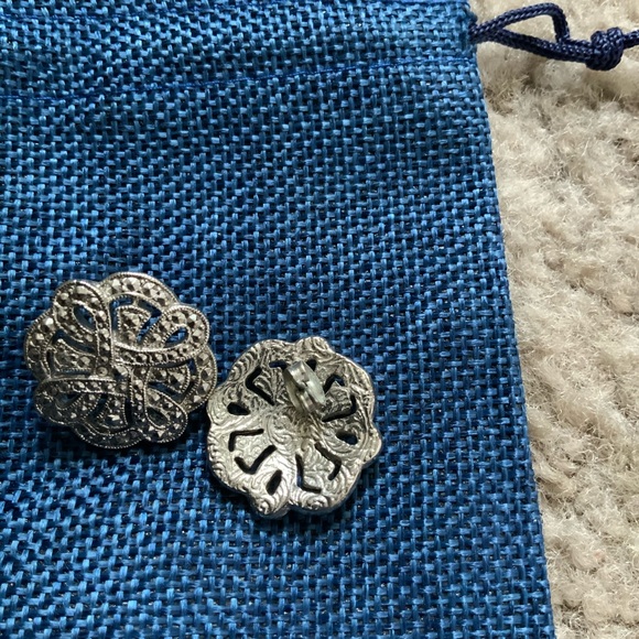 Marcasite Post Earrings - Picture 2 of 3